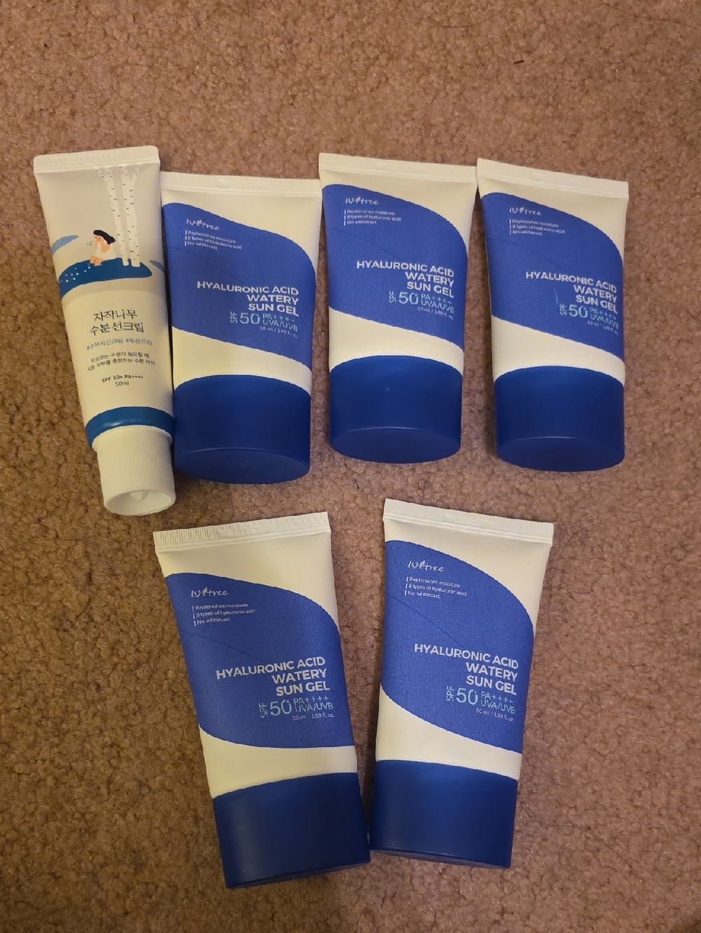 6 pc set roundlab, isntree moisturizer